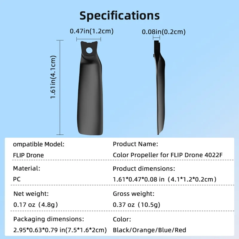 4022F 2 Pairs Replacement Propellers for DJI Flip RC Drone Accessories - Blue