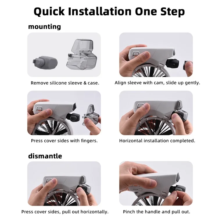 BRDRC For DJI Flip Lens Cap Gimbal Protector with IR Sensor Cover Snap-On Installation