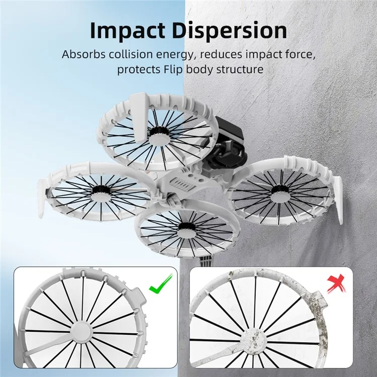 BRDRC 4Pcs For DJI Flip Propeller Protector Guard TPU Shock Absorption Blade Isolation Rings
