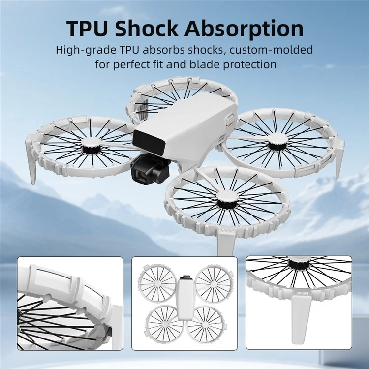 BRDRC 4Pcs For DJI Flip Propeller Protector Guard TPU Shock Absorption Blade Isolation Rings