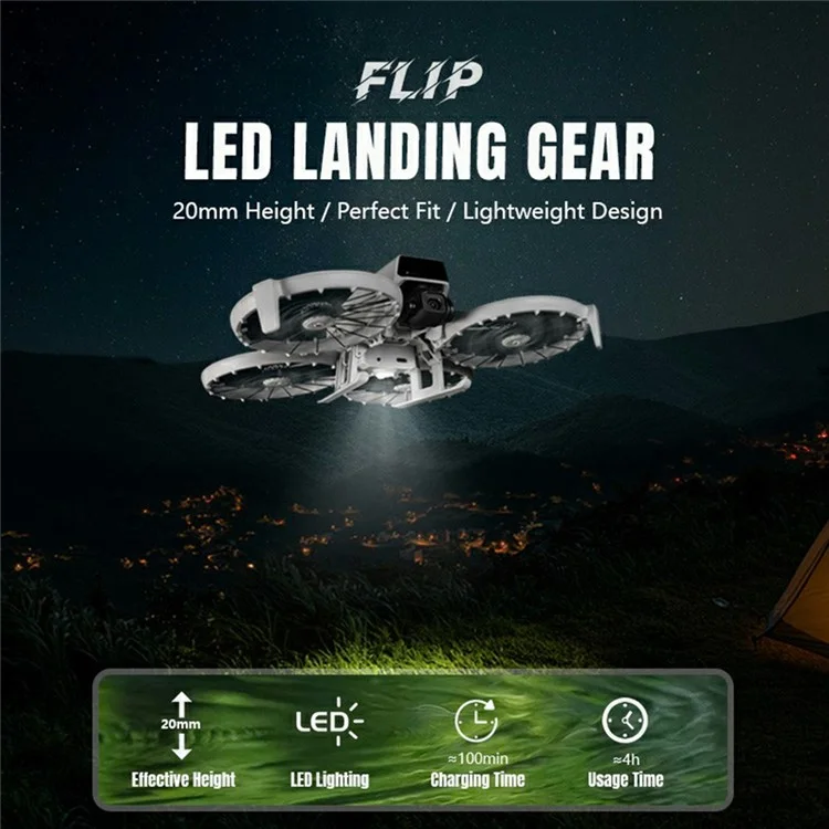 STARTRC 12200088 For DJI Flip Landing Gear with Night Light RC Drone Stand Accessory