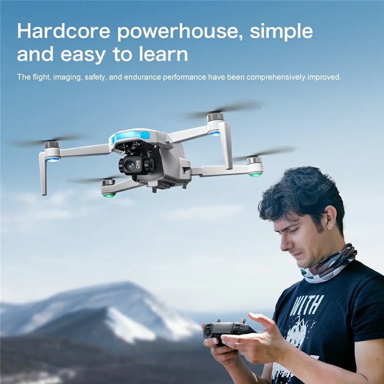 S-X1 Aerial Photography GPS Drone 3-Axis Gimbal Brushless Quadcopter, Single Battery - White