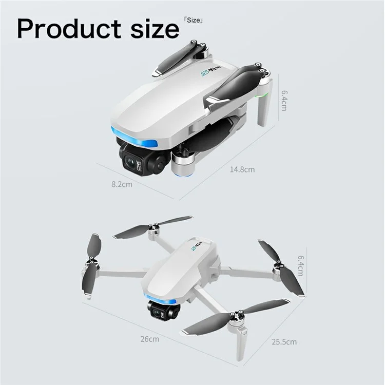 S-X1 Aerial Photography GPS Drone 3-Axis Gimbal Brushless Quadcopter, Single Battery - White