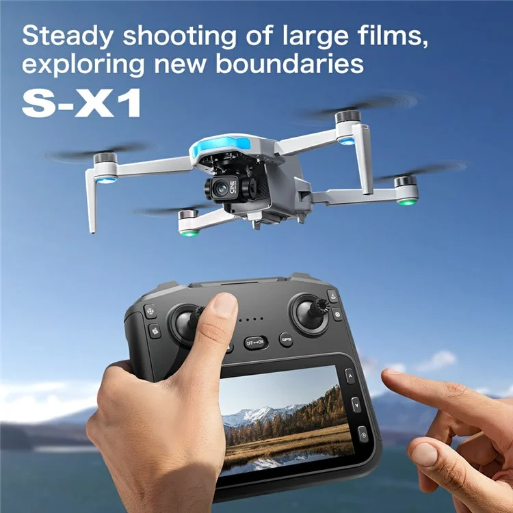 S-X1 Aerial Photography GPS Drone 3-Axis Gimbal Brushless Quadcopter, Single Battery - White