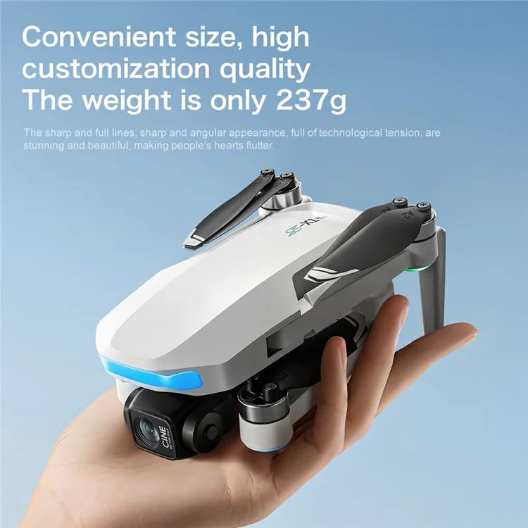 S-X1 Aerial Photography GPS Drone 3-Axis Gimbal Brushless Quadcopter, Single Battery - White
