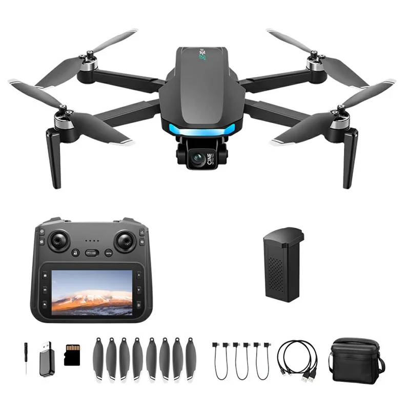 S-X1 Aerial Photography GPS Drone 3-Axis Gimbal Brushless Quadcopter, Single Battery - Black