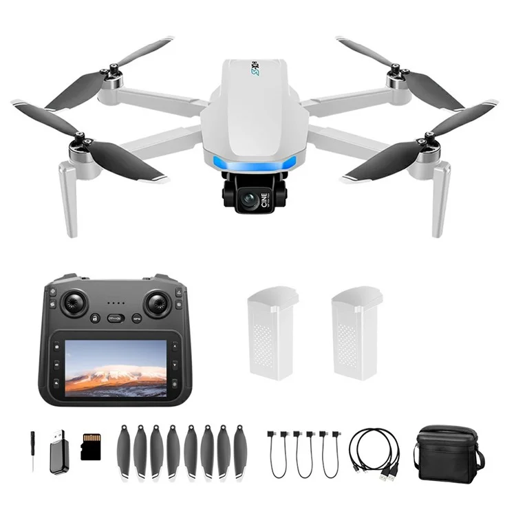 S-X1 Aerial Photography GPS Drone 3-Axis Gimbal Brushless Quadcopter, Dual Battery - White