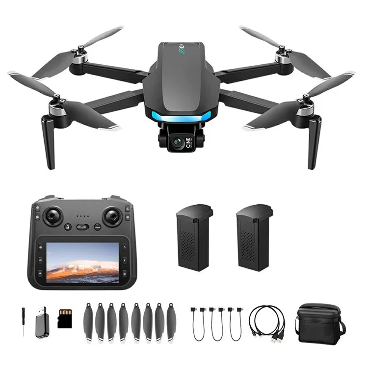S-X1 Aerial Photography GPS Drone 3-Axis Gimbal Brushless Quadcopter, Dual Battery - Black