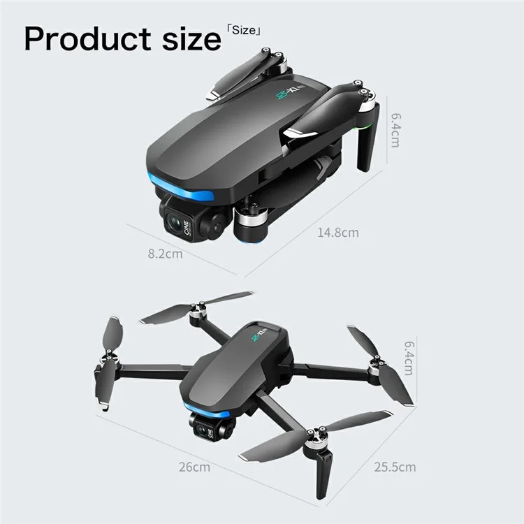 S-X1 Aerial Photography GPS Drone 3-Axis Gimbal Brushless Quadcopter, Dual Battery - Black