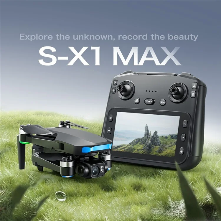S-X1 Aerial Photography GPS Drone 3-Axis Gimbal Brushless Quadcopter, Dual Battery - Black