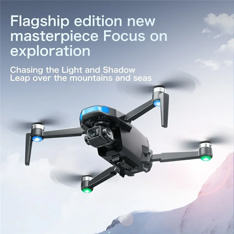 S-X1 Aerial Photography GPS Drone 3-Axis Gimbal Brushless Quadcopter, Dual Battery - Black