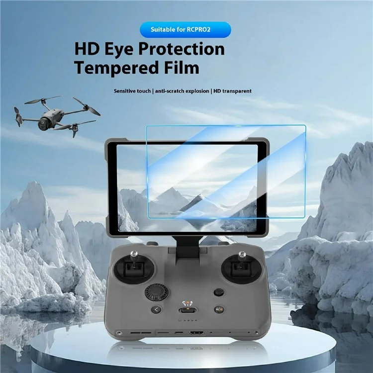 STARTRC 12020052 2 Peças Protetor de Tela para Controlador DJI RC Pro 2 Película de Vidro Temperado HD Anti-Impressão Digital