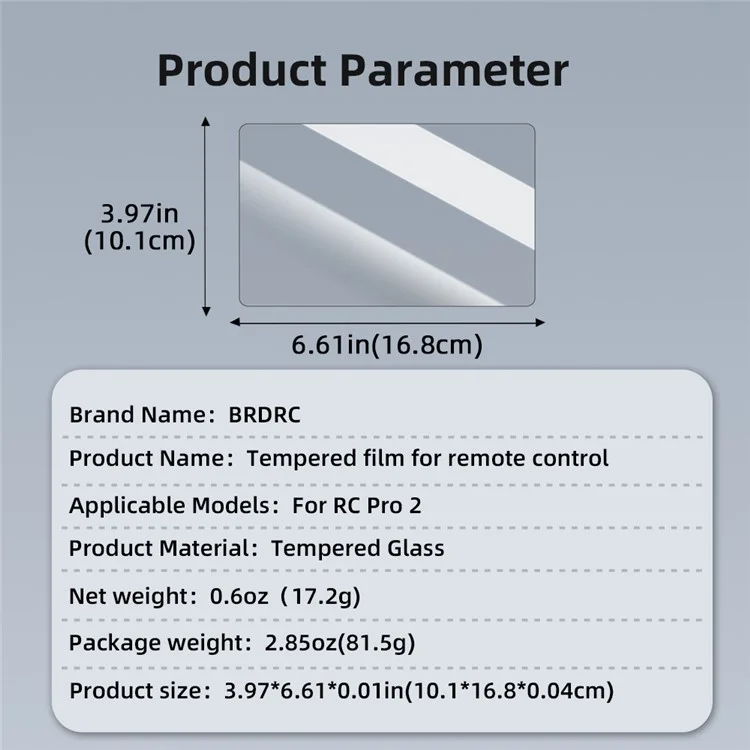 2 Unidades Protector de Pantalla de Cristal Templado Ultrafino para Mando a Distancia DJI RC Pro 2 con Pantalla