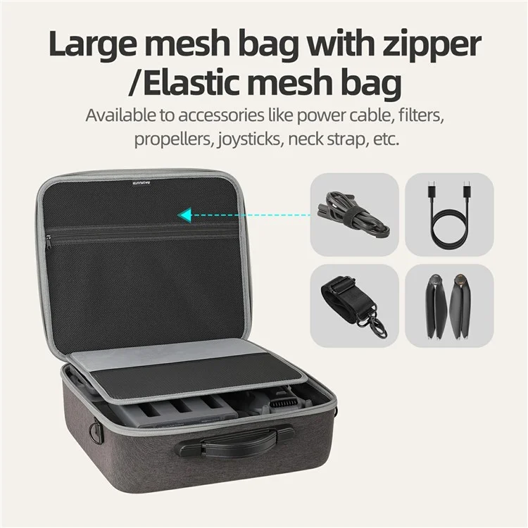 SUNNYLIFE M4P-B08 Drone Carrying Case for DJI Mavic 4 Pro / RC Pro 2 / RC 2 Remote Controller Portable Storage Bag