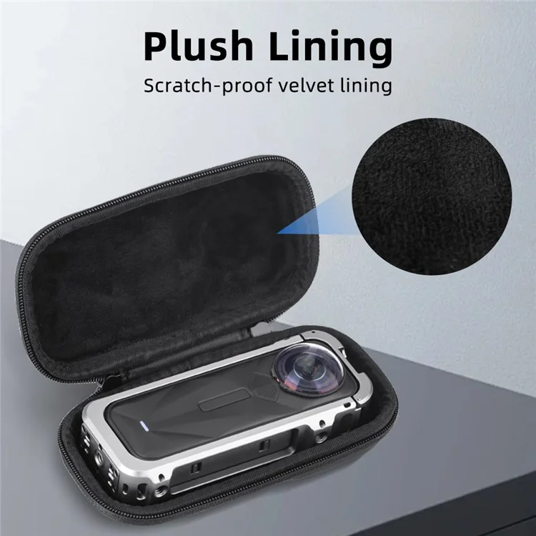 FLYMILE For Insta360 X5 Camera PU Storage Bag Protective Case with Carabiner