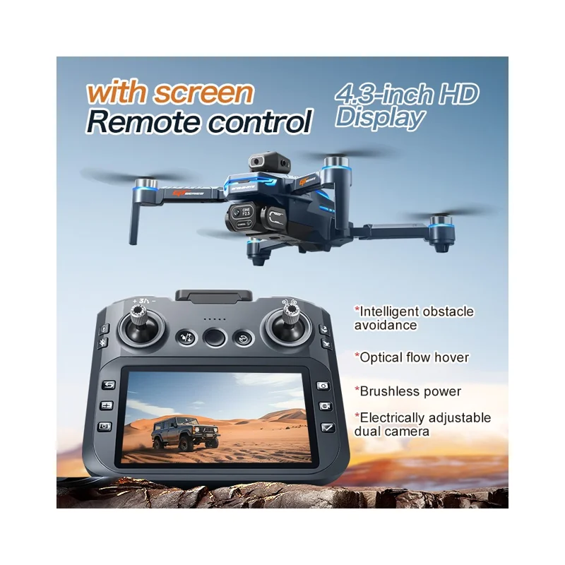 Drone GT8 720P WiFi FPV avec Évitement d'Obstacles, Écran LCD et Affichage de Batterie, Batterie Simple