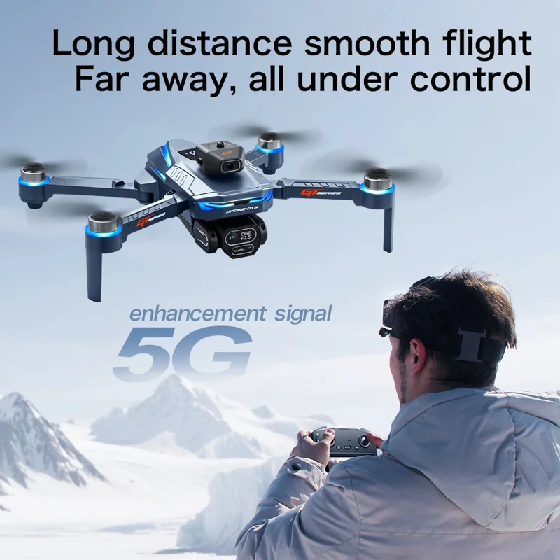 GT8 720P WiFi FPV Brushless Drohne mit Hinderniserkennung, LCD-Bildschirm und Batterieanzeige, Drei Batterien