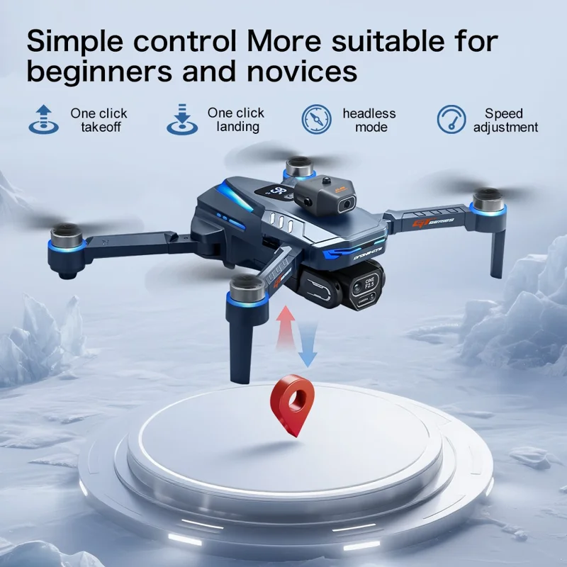 GT8 480P WiFi FPV Brushless Obstacle Avoidance Drone with Battery Display LCD Screen, Dual Batteries