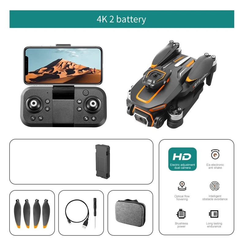 GT5 Dron RC plegable 480P Cámara HD WiFi FPV Quadcopter con batería única