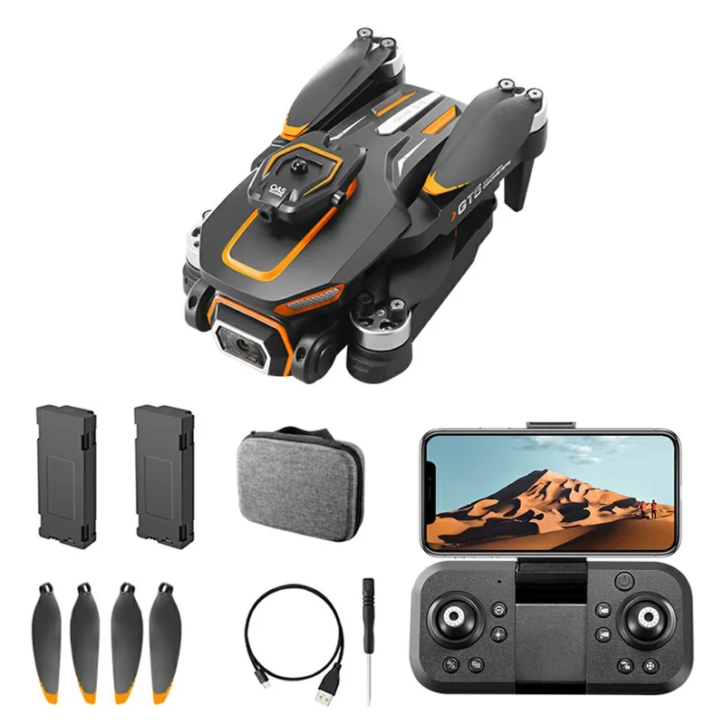GT5 Foldable RC Drone 720P HD Camera WiFi FPV Brushless Quadcopter with 2 Batteries