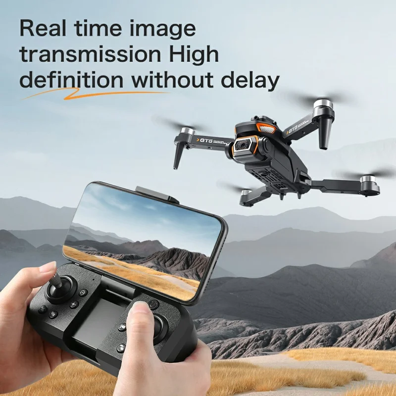 GT5 Foldable RC Drone 720P HD Camera WiFi FPV Brushless Quadcopter with 2 Batteries