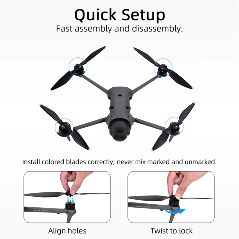 BRDRC 2Pairs Propellers for DJI Mavic 4 Pro Lightweight Propellers RC Drone Replacement Parts