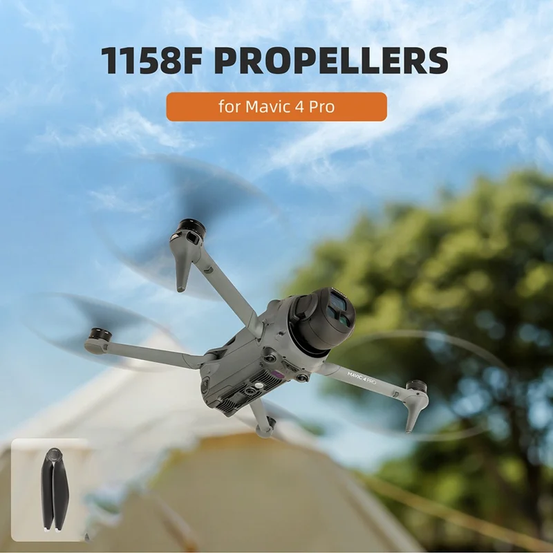 SUNNYLIFE 1158F-1 For DJI Mavic 4 Pro Drone 1 Pair Propellers Quick Release Low Noise Replacement Propellers - Silver Tip