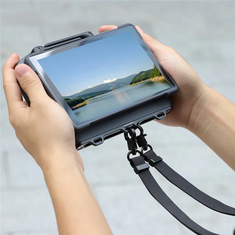 SUNNYLIFE Für DJI RC Pro 2 Aluminium-Legierung 3-Loch-Schnalle + Verstellbares PU-Lederband