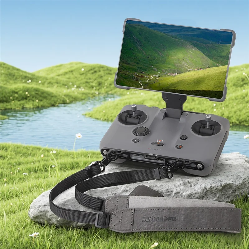 SUNNYLIFE Für DJI RC Pro 2 Aluminium-Legierung 3-Loch-Schnalle + Verstellbares PU-Lederband