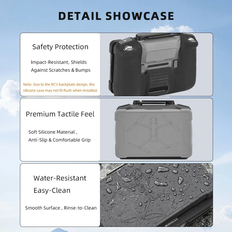 BRDRD Étui en silicone avec protection d'écran pour télécommande DJI RC Pro 2 - Noir