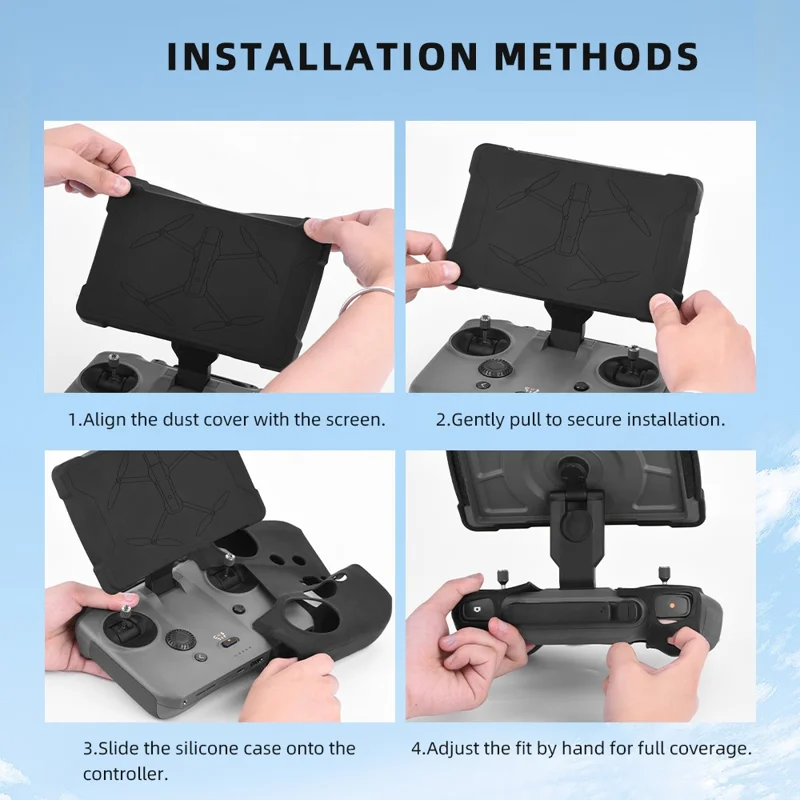 BRDRD Étui en silicone avec protection d'écran pour télécommande DJI RC Pro 2 - Noir