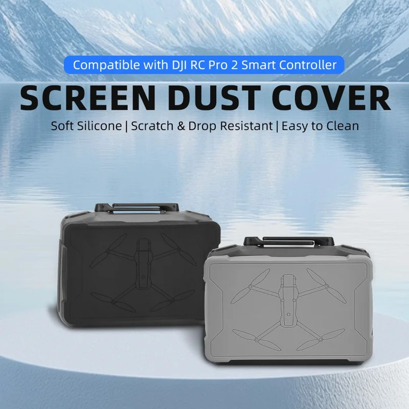 BRDRD Étui en silicone avec protection d'écran pour télécommande DJI RC Pro 2 - Noir