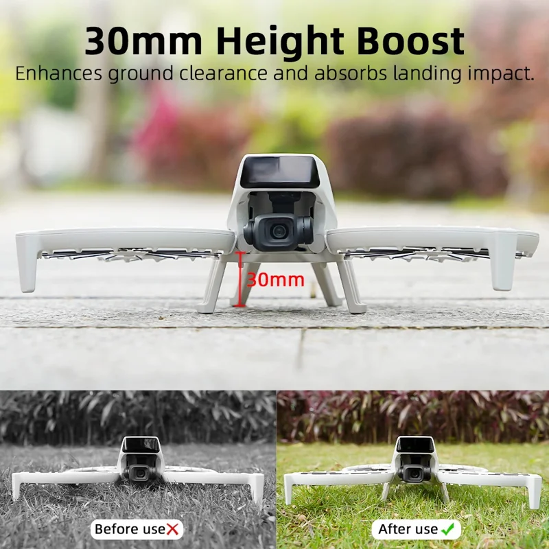 BRDRC Pour DJI Flip Rehausseur de train d'atterrissage 30mm Rallonge des jambes supérieures et inférieures