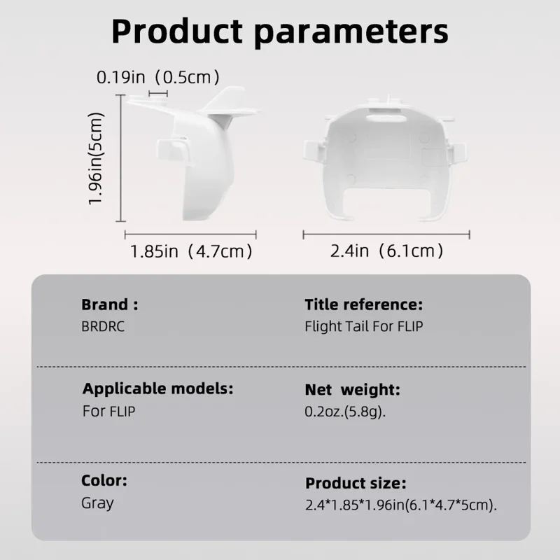BRDRC Pour DJI Flip Drone Conception aérodynamique Aile de queue de vol Verrou anti-desserrage de la batterie