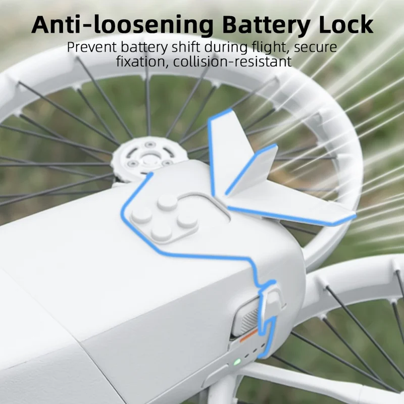 BRDRC Pour DJI Flip Drone Conception aérodynamique Aile de queue de vol Verrou anti-desserrage de la batterie