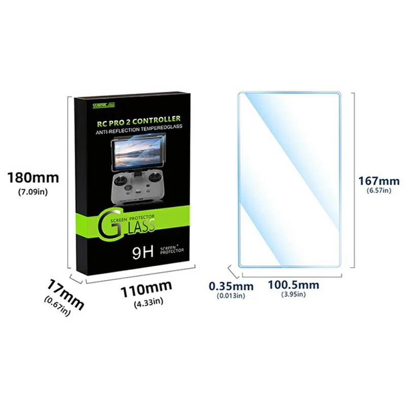 STARTRC 12020061 For DJI RC Pro 2 Remote Control Screen Protector AR Anti Glare 9H Hardness Tempered Glass Film