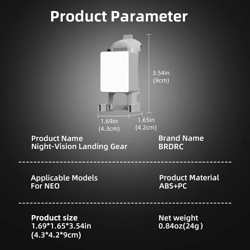 BRDRC For DJI Neo Drone Light Up Landing Gear LED Illumination Stability Enhancer