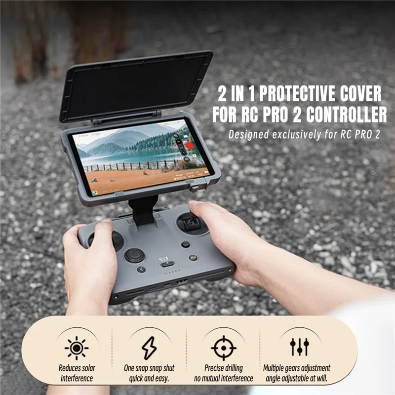 STARTRC till DJI Mavic 4 Pro / RC Pro 2 Skyddande Hölster 2 i 1 Vikbar Fjärrkontrollskärm Solskyddsskärm