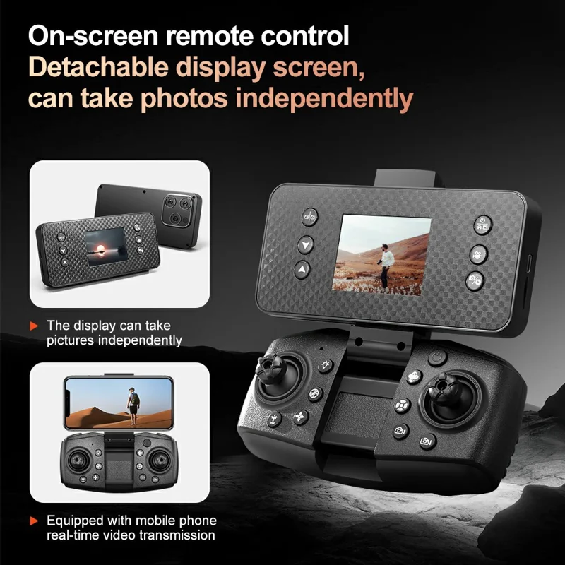 A22 Obstacle Avoidance Drone,3 Batteries with 8GB Memory Card Detachable Screen Controller HD Camera Brushless Motor Quadcopter RC Aircraft