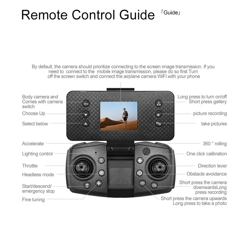 A22 Obstacle Avoidance Drone,3 Batteries with 8GB Memory Card Detachable Screen Controller HD Camera Brushless Motor Quadcopter RC Aircraft