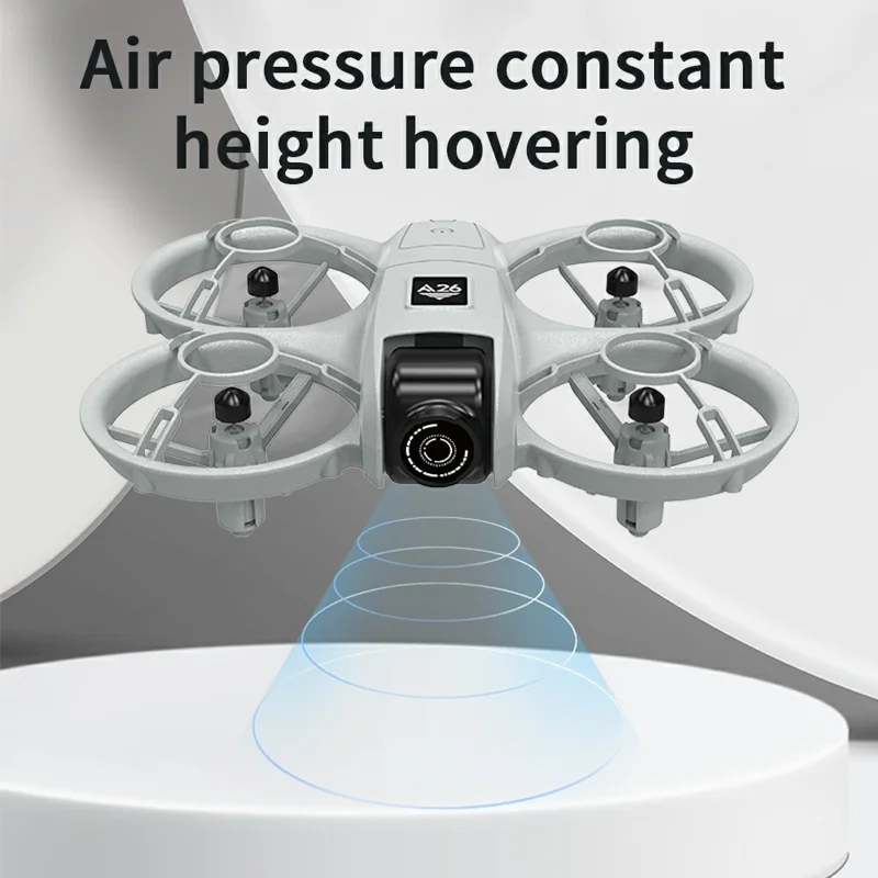 Drone per fotografia aerea A26 con posizionamento a flusso ottico, modalità senza testa, quadricottero RC, 1 batteria - Grigio