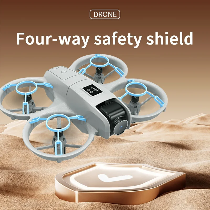 Drone de Fotografia Aérea A26 com Posicionamento por Fluxo Óptico, Modo Sem Cabeça, Quadricóptero com Controle Remoto, 2 Baterias - Cinza