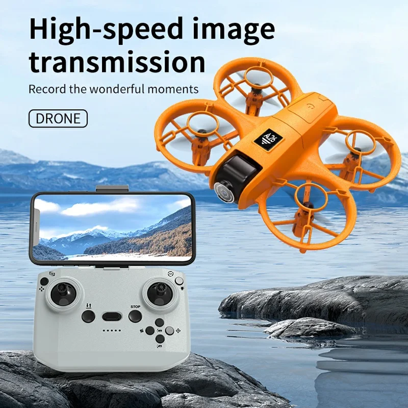 Drone de Fotografia Aérea A26 com Posicionamento por Fluxo Óptico, Modo Headless e Quadricóptero com 3 Baterias - Cinza