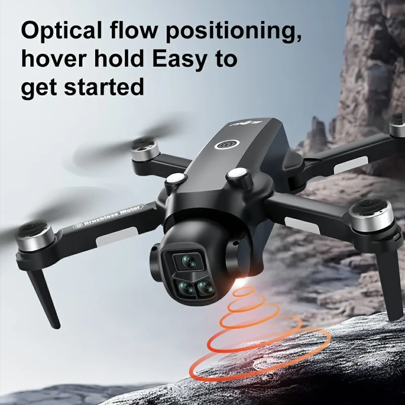 Drone sans balais A28, 3 batteries avec carte mémoire 8 Go, écran, contrôleur, positionnement par flux optique, photographie aérienne, quadricoptère - Noir