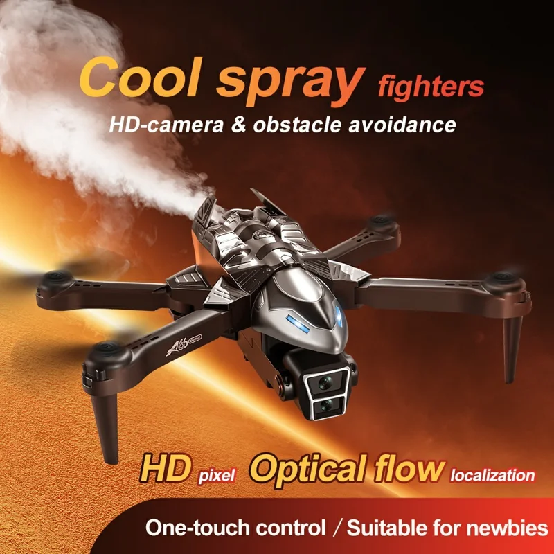 A66 RC Aircraft avec Fonction de Pulvérisation Quadricoptère avec Évitement d'Obstacles Photographie Aérienne HD Drone, 2 Batteries - Camouflage