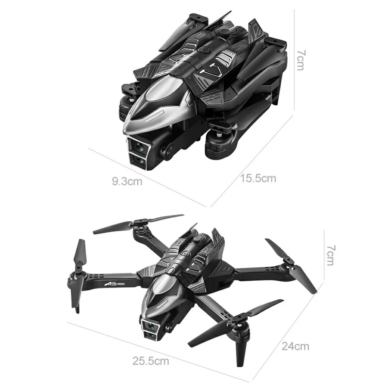 A66 RC Aircraft with Spray Function Obstacle Avoidance Quadcopter HD Aerial Photography Drone, 3 Batteries - Black