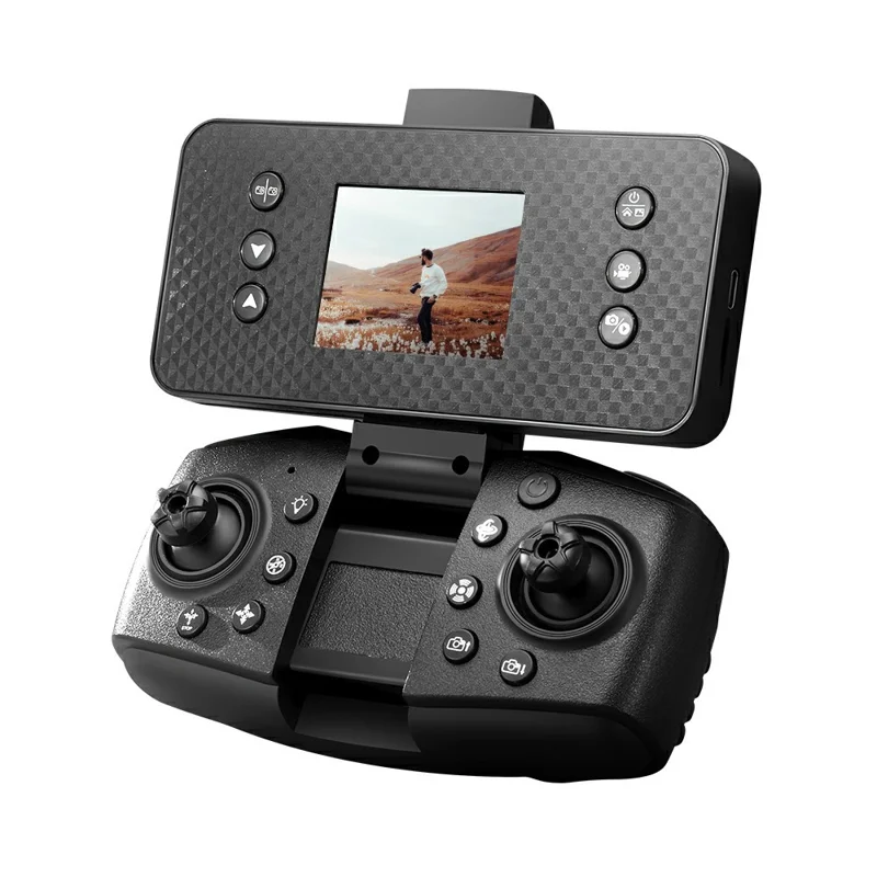 A118 Brushless Drone, 2 Batteries Optical Flow Obstacle Avoidance RC Quadcopter with 8GB Memory Card Detachable Screen Controller - Black