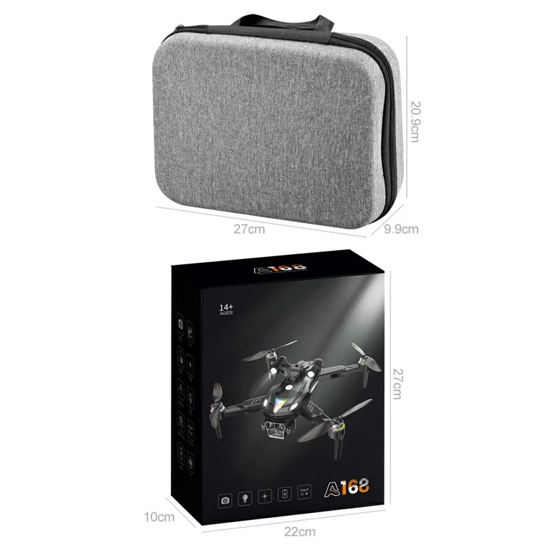 Drone quadricoptère de photographie aérienne à double caméra, avec flux optique et évitement d'obstacles, pliable, télécommandé, 1 batterie