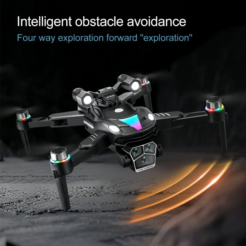 A168 Drone Quadricoptère de Photographie Aérienne à Double Caméra avec Flux Optique et Évitement d'Obstacles, Pliable, Télécommandé, 2 Batteries