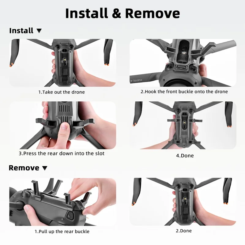 للمهبط من طراز الزلاجة لهبوط طائرة DJI مافيكي 4 برو، أرجل ممتدة بارتفاع 35 مم قابلة للطي